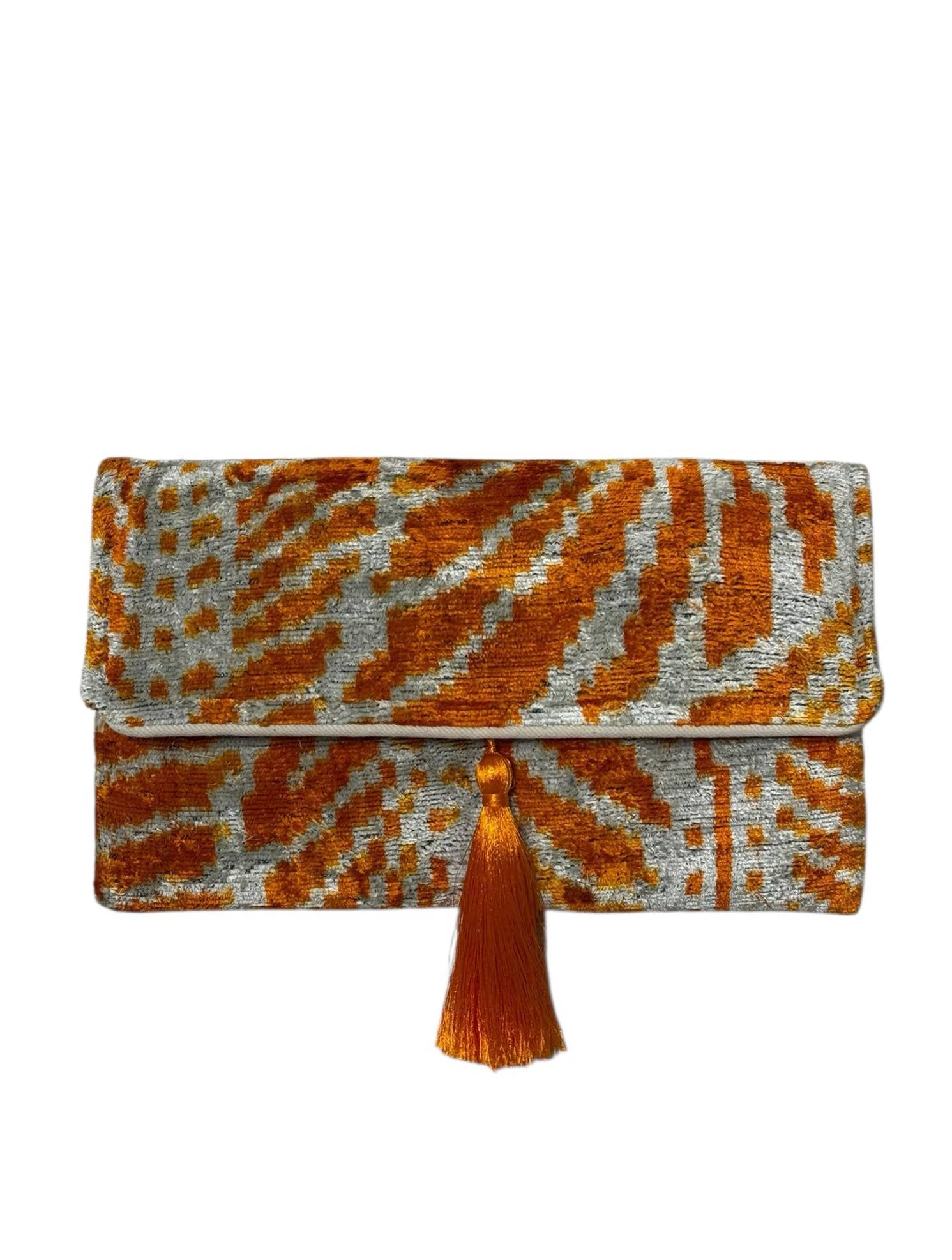 Silk Velvet Ikat Clutch 