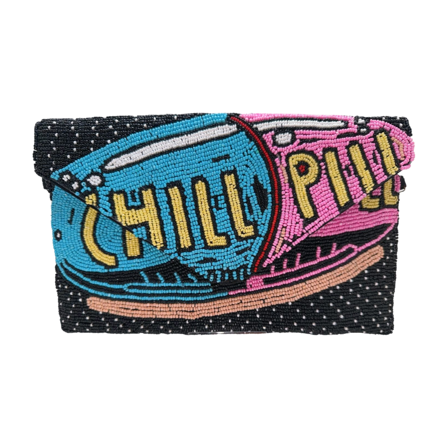 Chill Pill Beaded Clutch