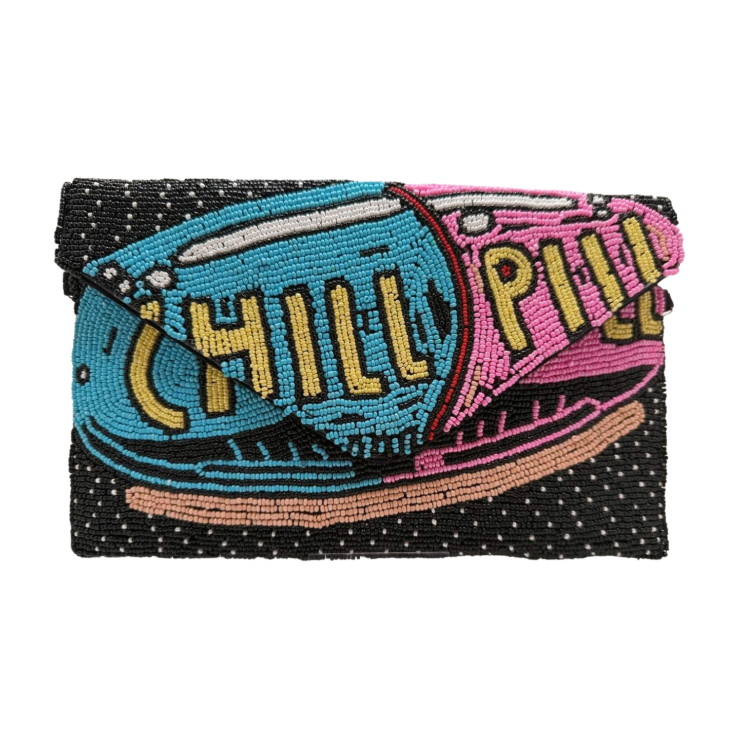 Chill Pill Beaded Clutch