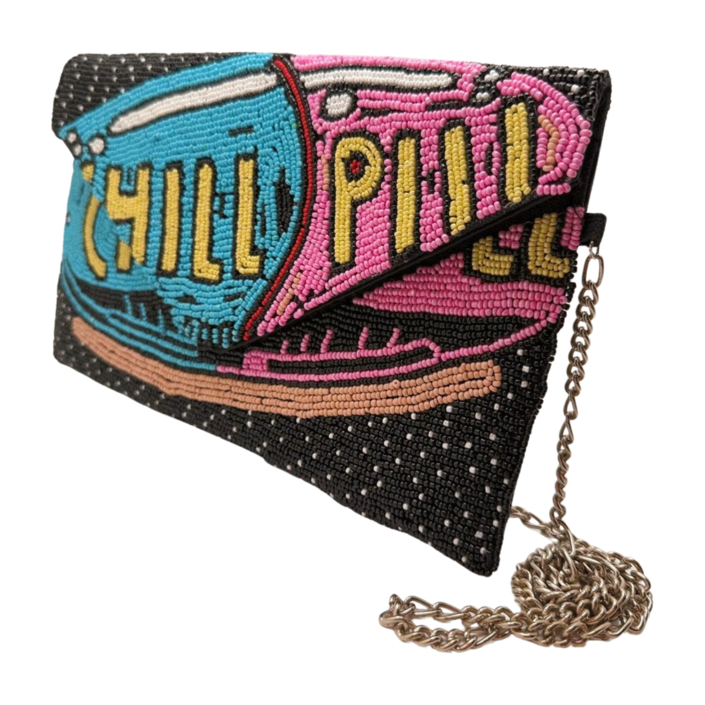 Chill Pill Beaded Clutch