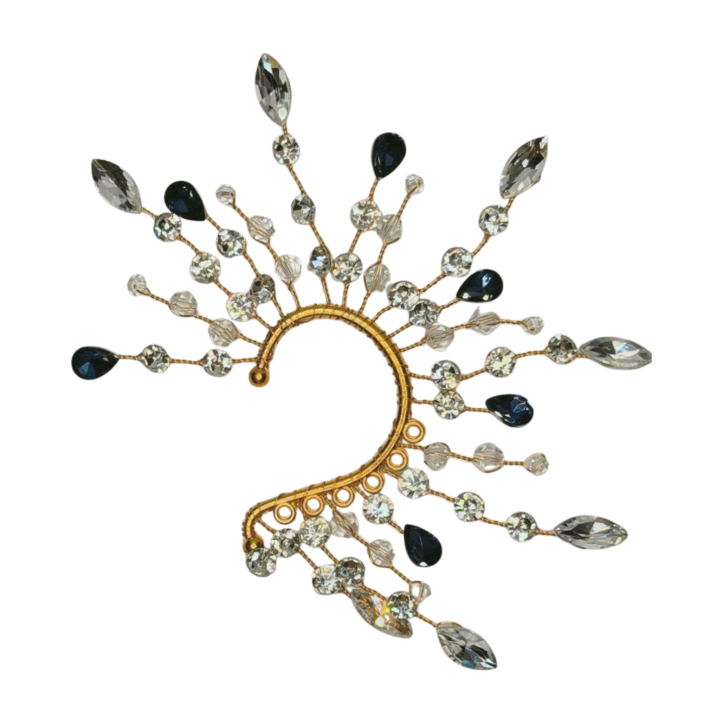 Crystal Blue Ear Cuff
