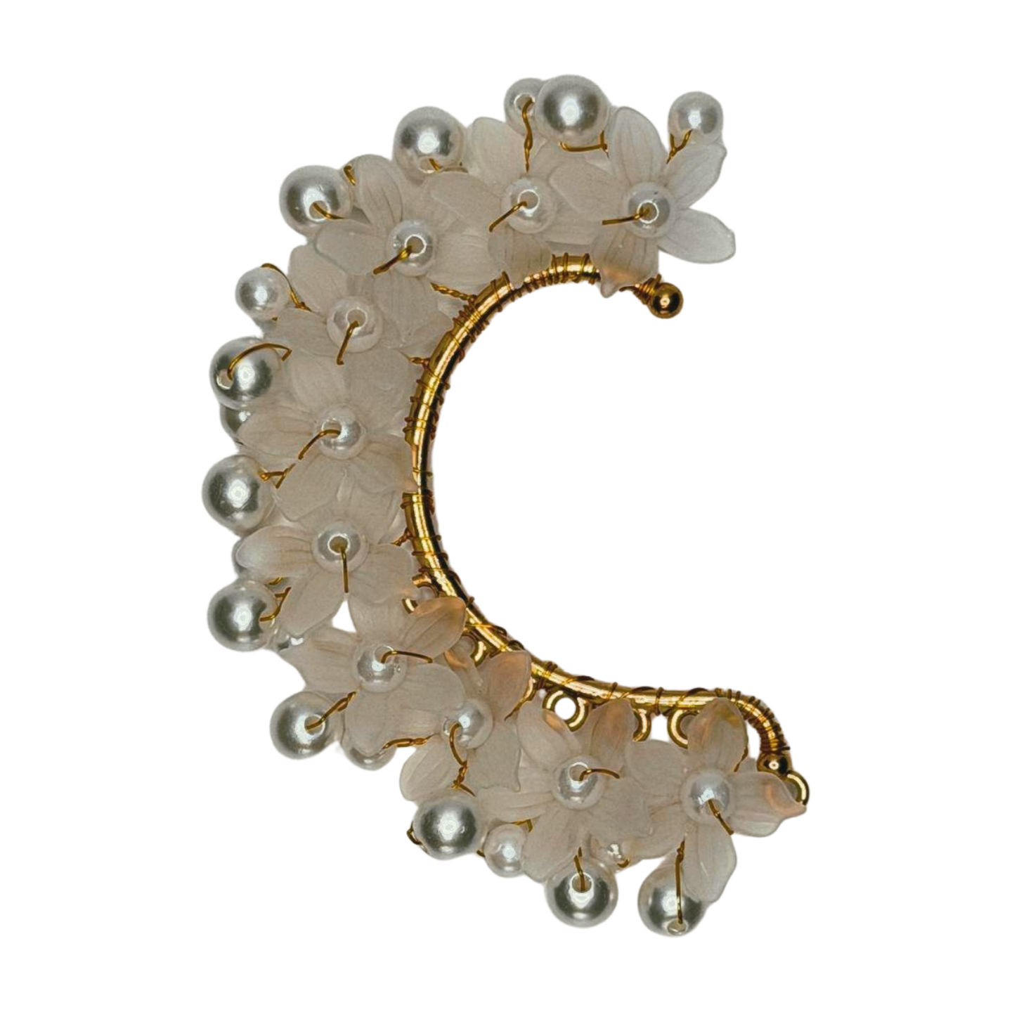Pearl Flower Ear Cuff
