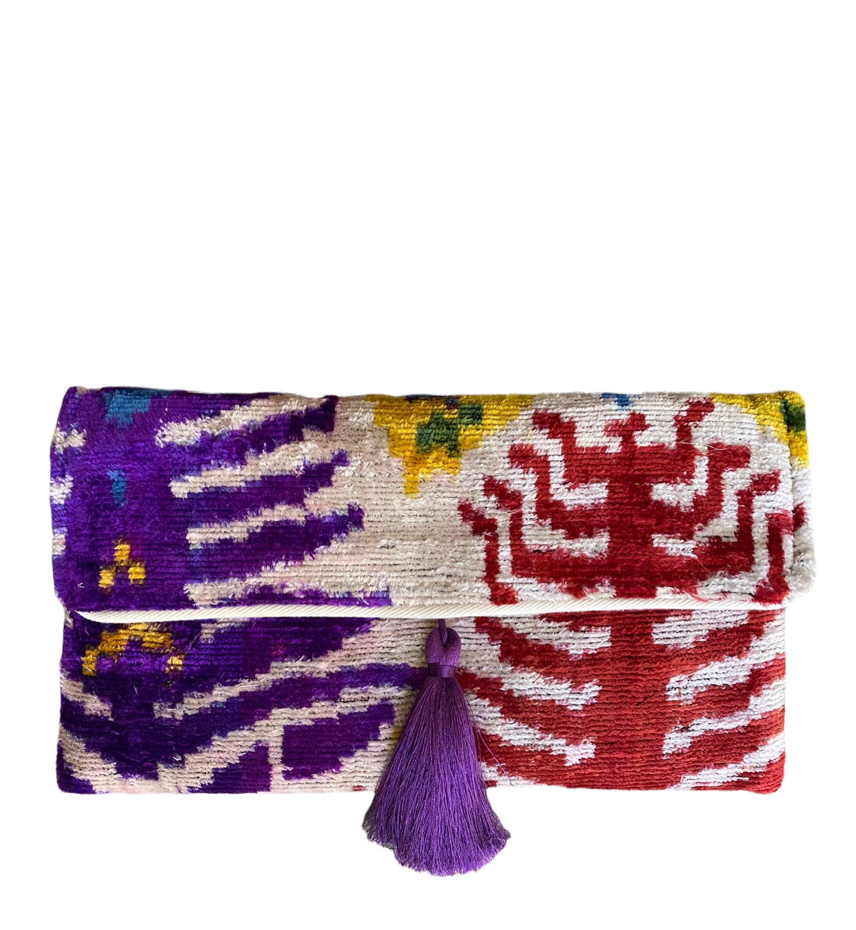 Silk Velvet Ikat Clutch